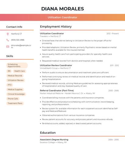 Utilization Coordinator Resume