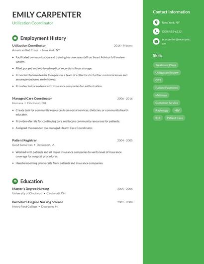 Utilization Coordinator Resume