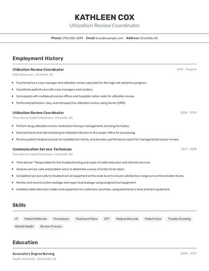 Resume example 2