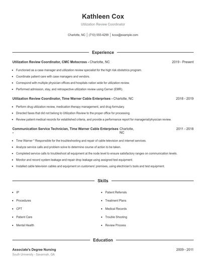 Resume example 1