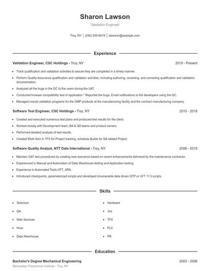 Resume example 1