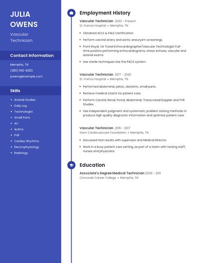 Vascular Technician Resume