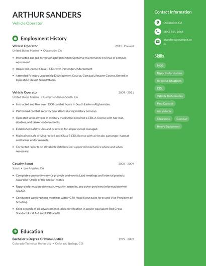 Resume example 5