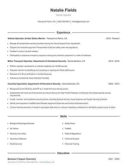 Resume example 1