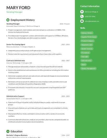Resume example 5