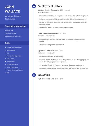 Vending Service Technician Resume