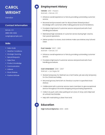 Vendor Resume