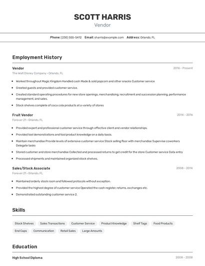 Resume example 2