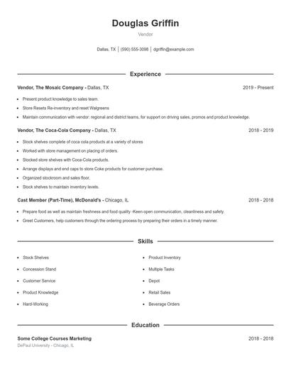 Resume example 1