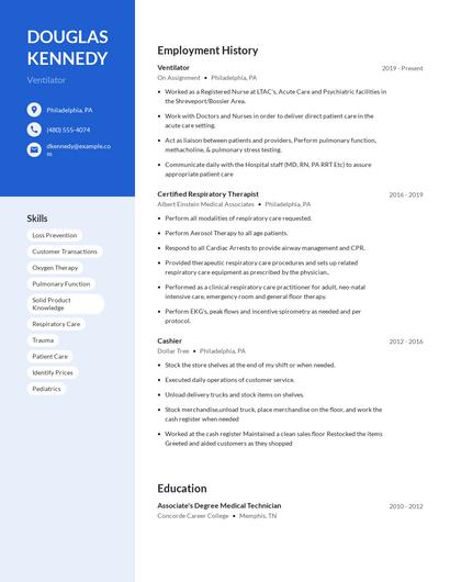 Ventilator Resume