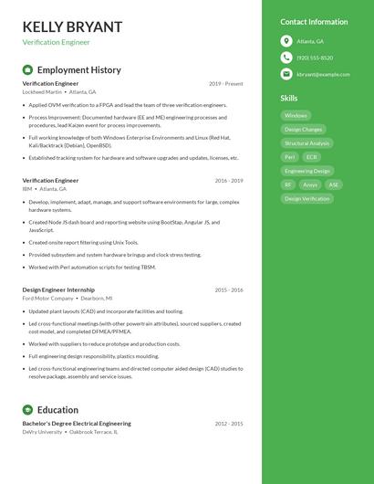 Verification Engineer Resume