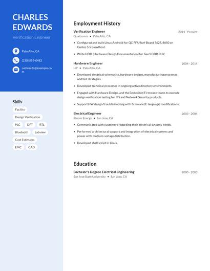 Verification Engineer Resume