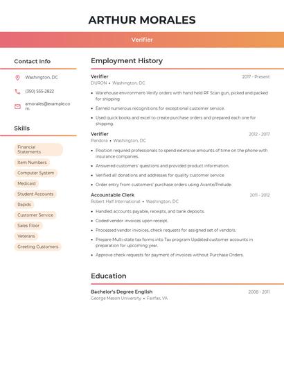 Resume example 3