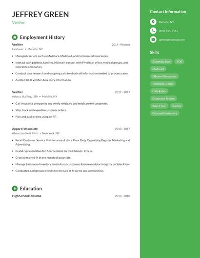 Verifier Resume