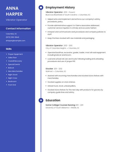 Vibrator Operator Resume