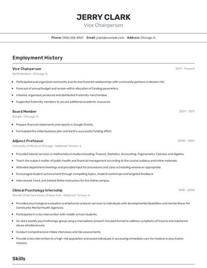 Resume example 2