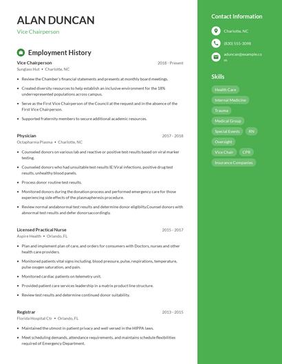 Resume example 4