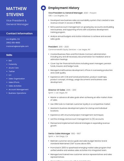 Resume example 5