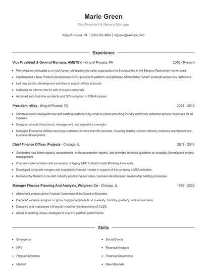 Resume example 1