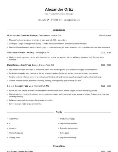 Resume example 1
