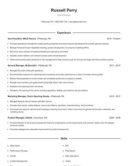 Resume example 1