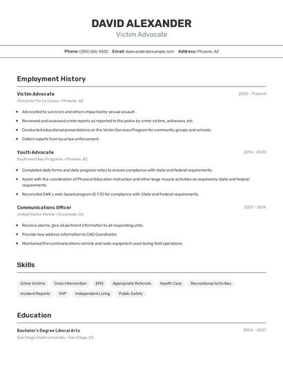 Resume example 2