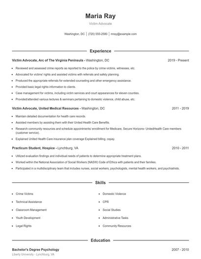 Resume example 1
