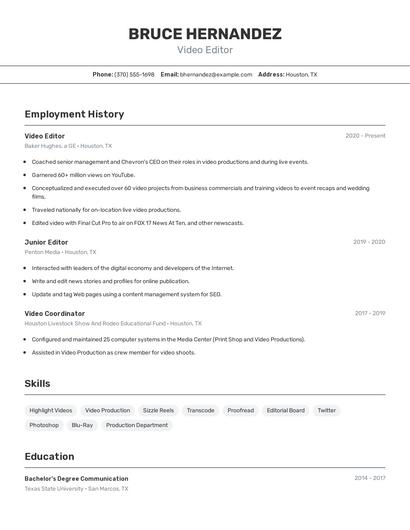 Resume example 2