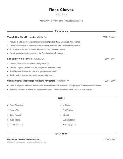 Resume example 1