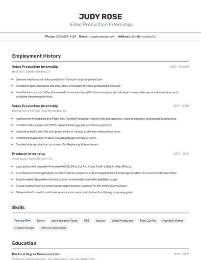 Resume example 2