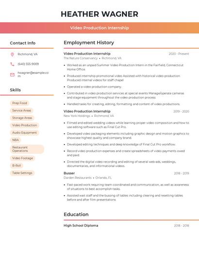 Resume example 3