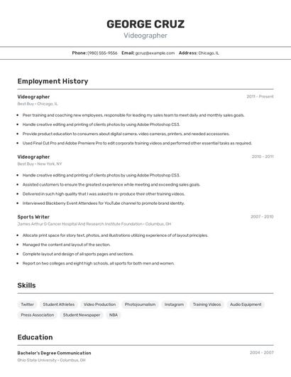 Resume example 2
