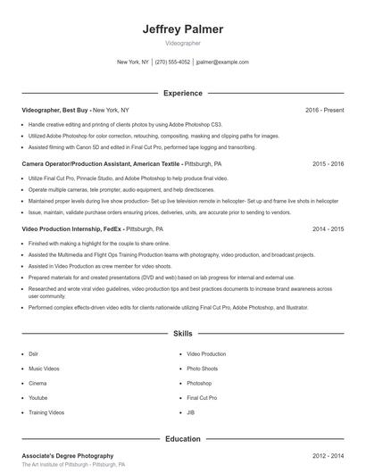 Resume example 1