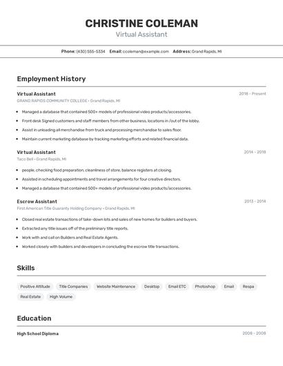 Resume example 2