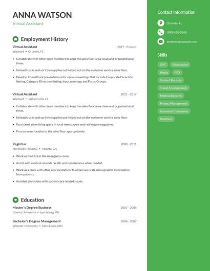 Resume example 5