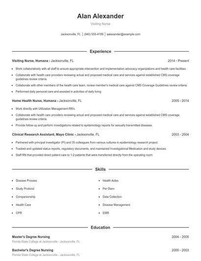 Resume example 1