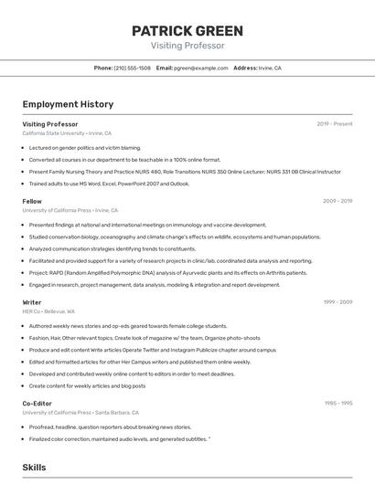 Resume example 2