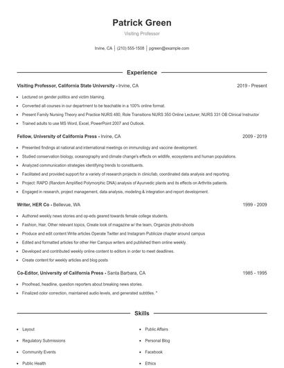 Resume example 1