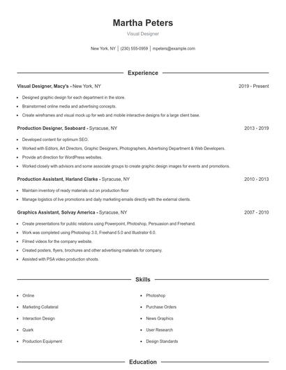 Resume example 1