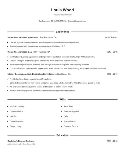 Resume example 1