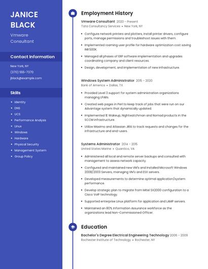 Vmware Consultant Resume