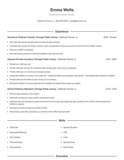 Resume example 1