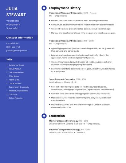 Vocational Placement Specialist Resume