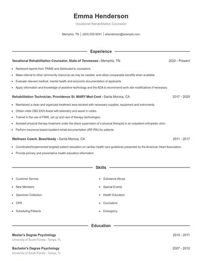 Resume example 1