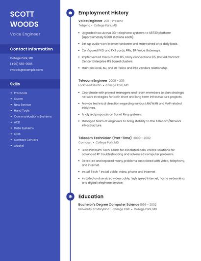 Voice Engineer Resume