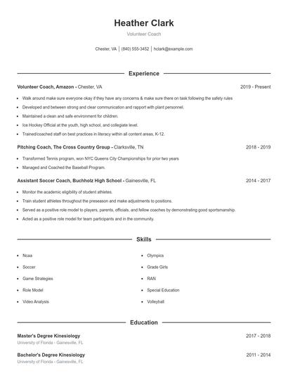 Resume example 1