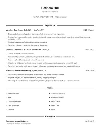 Resume example 1
