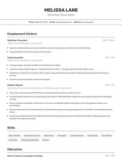 Resume example 2