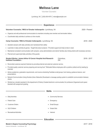 Resume example 1