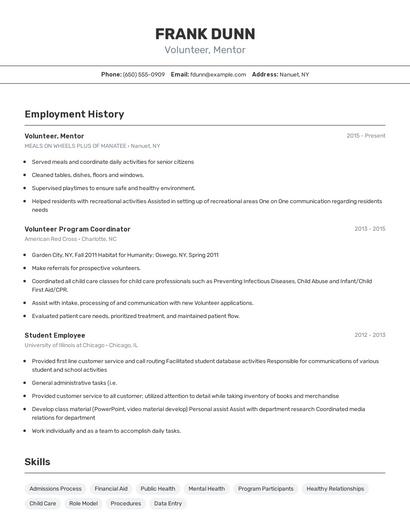Resume example 2
